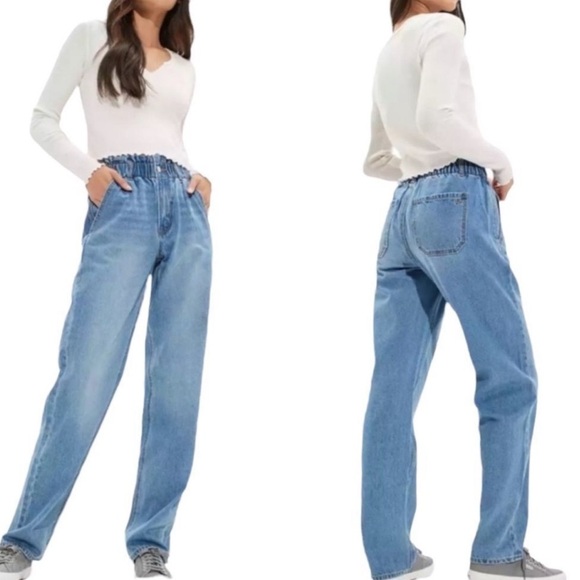 American Eagle Outfitters Highest Waist Mom Jean Baggy Jean Size 12 Short - Picture 1 of 15